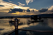 Inle Lake Myanmar. Sunset view from the resort. 